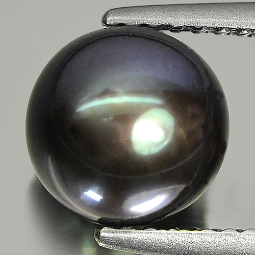 3.24ct. 7.7mm. Charming Natural Black Purple PEARL Drilled