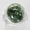 45.76 G. Oval Cabochon Natural Gem Moss Quartz 925 Sterling Silver Ring Size 7 45.76 G. Oval Cabochon Natural Gem Moss Quartz 925 Sterling Silver Ring Size 7