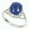 3.36 G. Natural Gem Oval Cabochon Blue Tanzanite Sterling Silver Ring Size 7.5 3.36 G. Natural Gem Oval Cabochon Blue Tanzanite Sterling Silver Ring Size 7.5