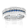 925 Sterling Silver Jewelry Ring Size 6 with Round Shape Blue White CZ 3.98 G.