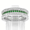 925 Sterling Silver Jewelry Ring Size 6 with Round Shape Green White CZ 4.00 G.