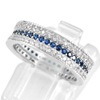 925 Sterling Silver Jewelry Ring Size 6 with Round Shape Blue White CZ 3.93 G.
