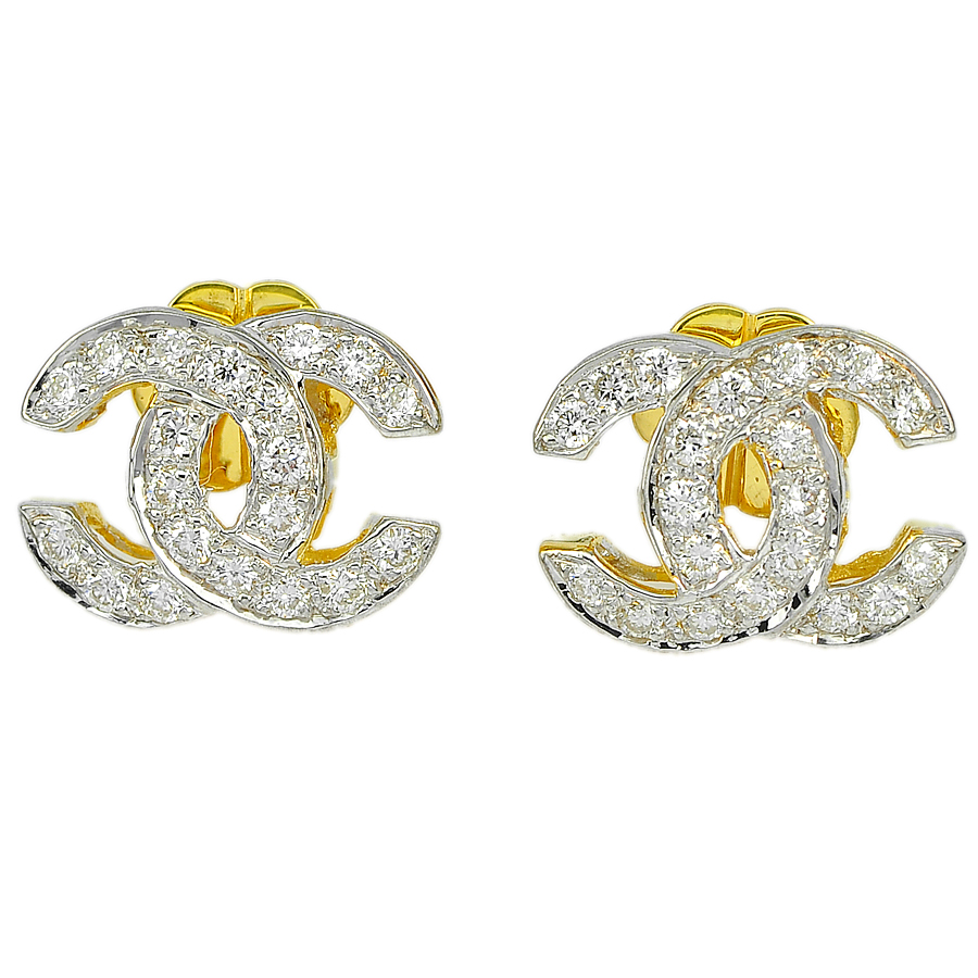 0.52 Ct. Scintillation Natural White Diamond 18K Solid Gold Earrings