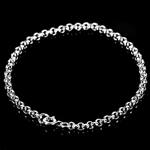 4.76 G. Real 925 Sterling Silver Jewelry Bracelets 7.5 Inch. Wide 3.7 Mm.
