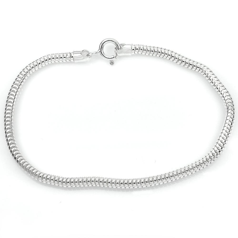 5.33 G. Real 925 Sterling Silver Chain Bracelet Fine Jewelry Length 7 Inch.