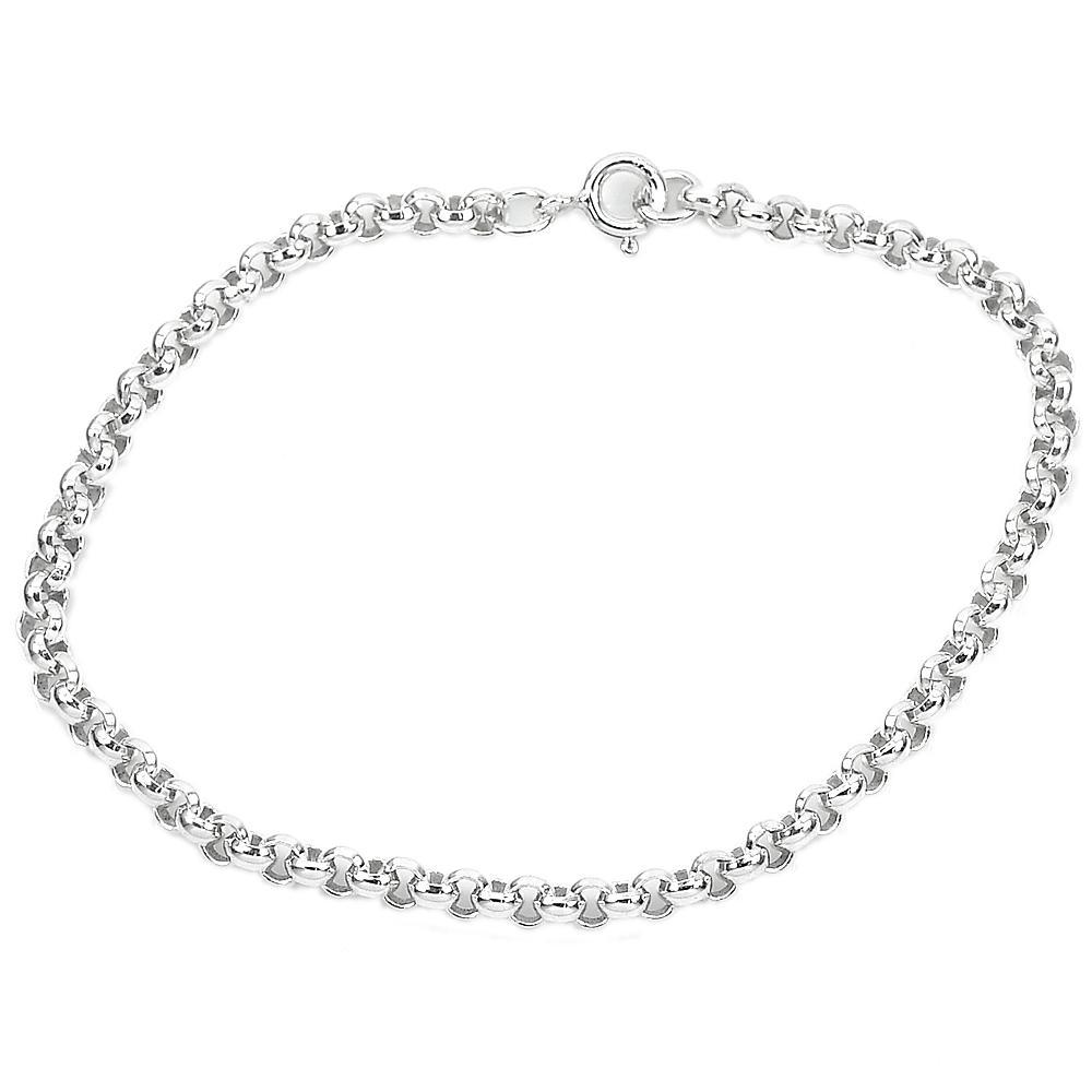 4.81 G. Real 925 Sterling Silver Chain Bracelet Length 7.5 Inch Wide 3.7 mm