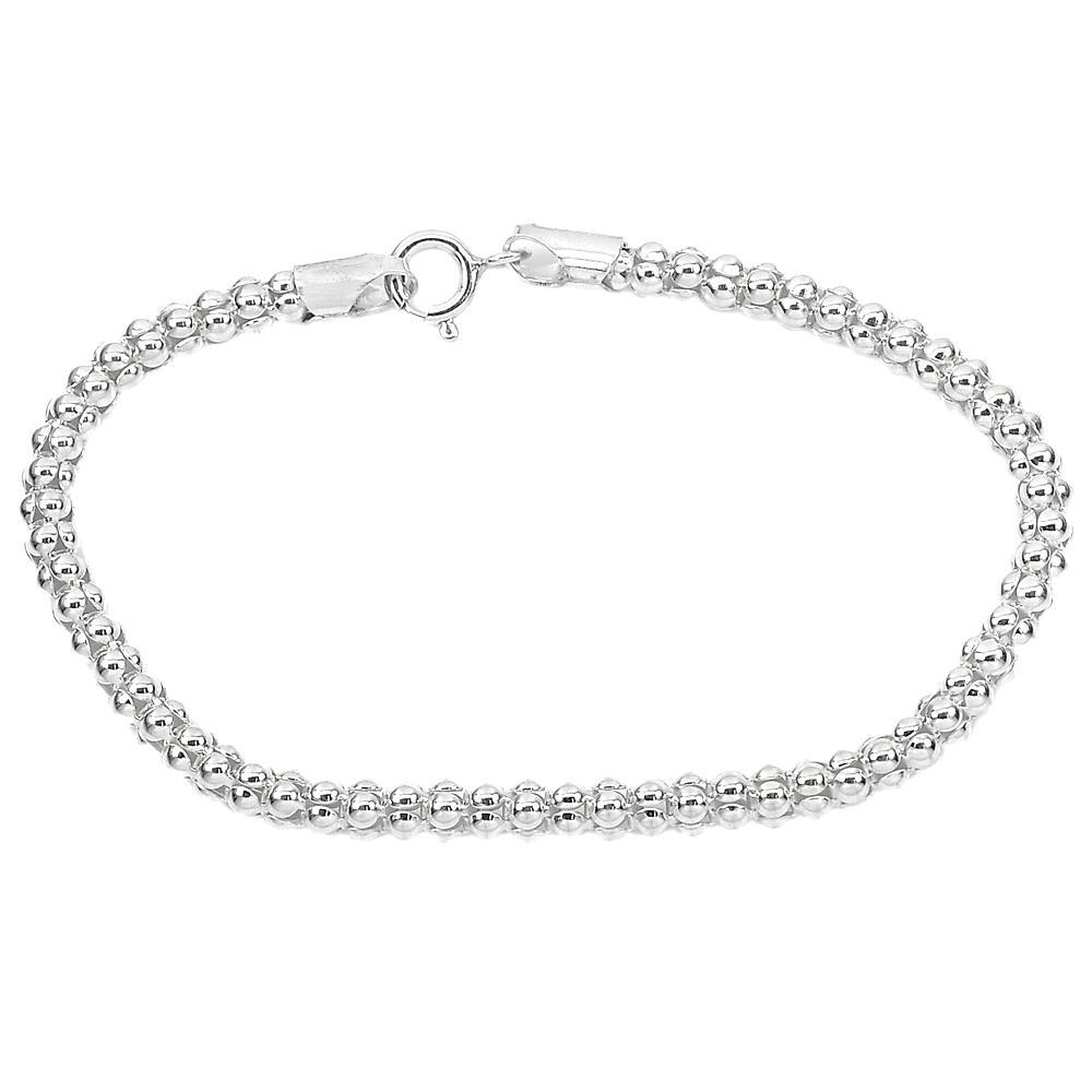 4.91 G. Good Real 925 Sterling Silver Chain Bracelet Length 7.5 Inch.4.5 mm.