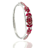 Good Color 25.31 G. Natural Purplish Red Real 925 Sterling Silver Jewelry Bangle