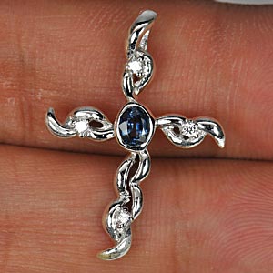 1.92 G. Natural Blue Sapphire Silver Jewelry Pendent