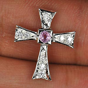 1.56 G. Natural Pink Songea Sapphire Silver 925 Pendent