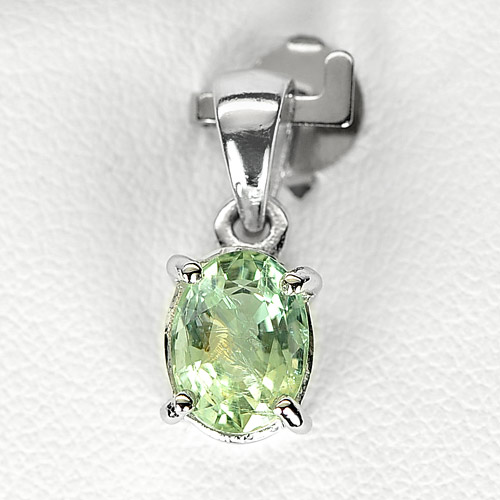 1.17 G. Natural Light Green Aquamarine 925 Silver Jewelry Pendant