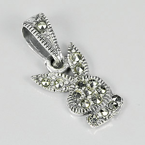 New Design Black Marcasite 925 Silver Jewelry Pendant