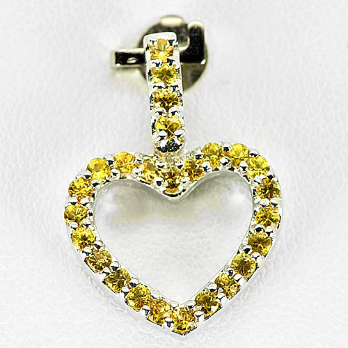 2.37 G. Natural Yellow Songea Sapphire 925 Sterling Silver Jewelry Pendant