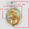 13.21 G. Oval Cabochon Natural Gemstone Quartz Nickle Silver Plated Pendant 13.21 G. Oval Cabochon Natural Gemstone Quartz Nickle Silver Plated Pendant