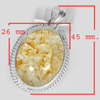 14.76 G. Oval Cabochon Natural Gemstone Quartz Nickle Silver Plated Pendant 14.76 G. Oval Cabochon Natural Gemstone Quartz Nickle Silver Plated Pendant
