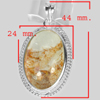 10.96 G. Oval Cabochon Natural Gemstone Quartz Nickle Silver Plated Pendant 10.96 G. Oval Cabochon Natural Gemstone Quartz Nickle Silver Plated Pendant