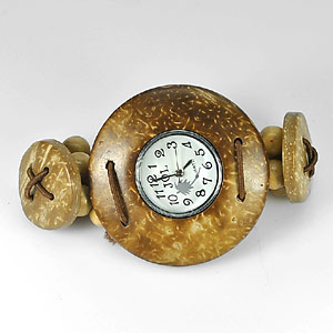 19.17 G. Beauty Wrist Watch Brown Color Coconut Shell Stretch Bracelet