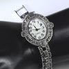 145.96 G. Attractive Black Marcasite 925 Silver Wrist Watch