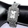 47.20 G. 925 Sterling Silver Jewelry Ladies Wristwatch Natural Black Marcasite