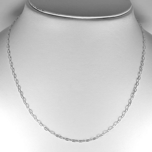 2.20 G. Real 925 Sterling Silver Jewelry Necklace Length 18 Wide Size 1.3 mm.