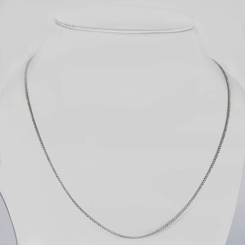2.42 G. Real 925 Sterling Silver Jewelry Necklace Length 20 Wide Size 1.2 mm.