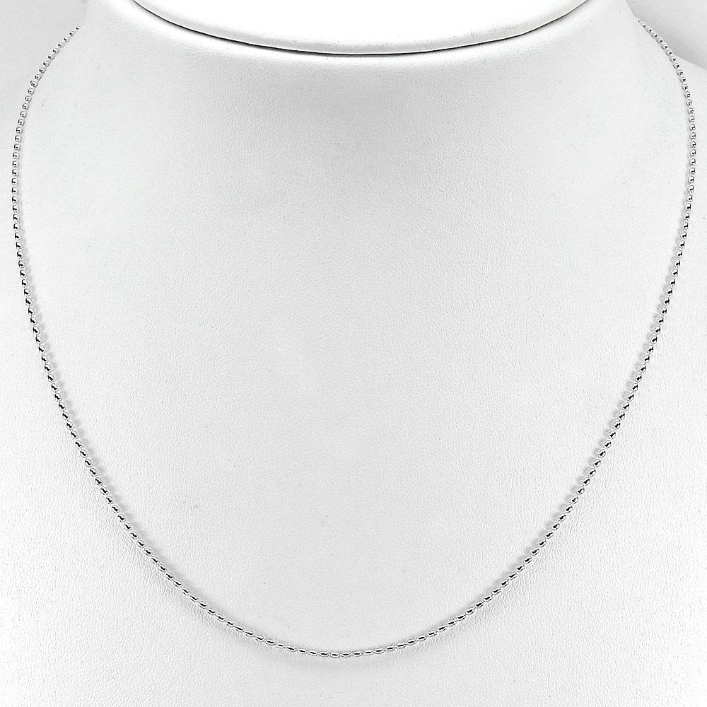 2.22 G. Real 925 Sterling Silver Necklace Fine Jewelry Length 18 Inch.1.2mm.