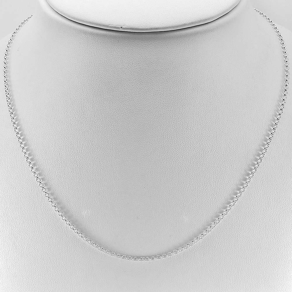 4.05 G. 925 Sterling Silver Chain Jewelry Necklace Length 18 Inch.Wide 1.6 mm.