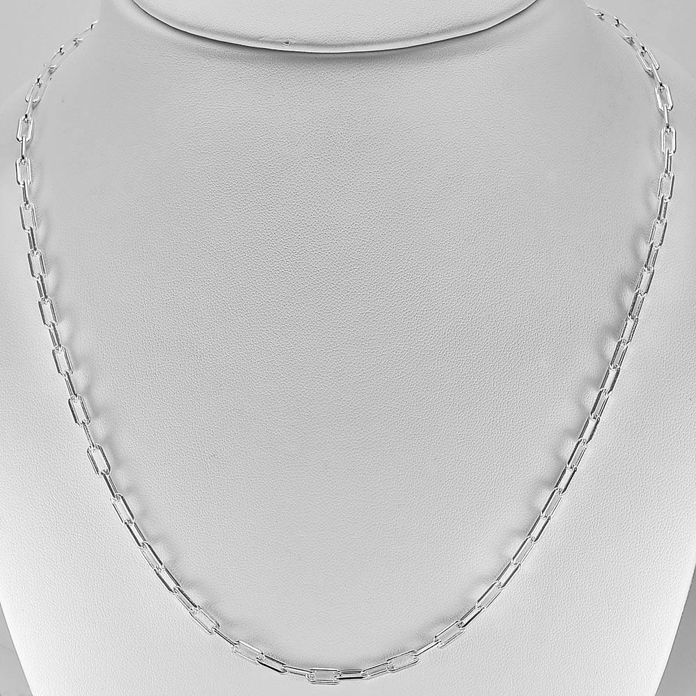 11.08 G. Charming Real 925 Sterling Silver Chain Necklace Length 20 Inch.