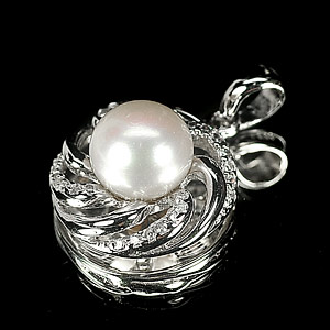 3.47 G. New Design Natural White Pearl Jewelry Sterling Silver Pendent