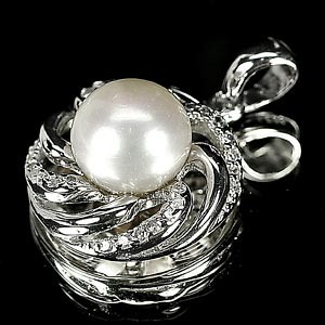 3.47 G. New Design Natural White Pearl Jewelry Sterling Silver Pendent