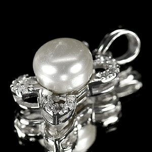 2.62 G. Attractive Natural White Pearl Jewelry Sterling Silver Pendant