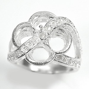 Wholesale 5 Pcs / $80.48 Sterling Silver 925 Semi Mount Jewelry Ring