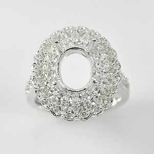 Wholesale 5 Pcs / $74.01 Semi Mount 925 Sterling Silver Jewelry Ring