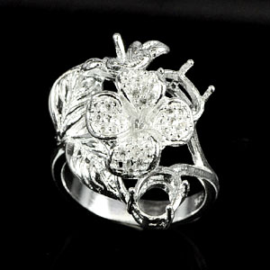 Wholesale 5 Pcs / $95.36 Solid 925 Sterling Silver Mount Setting Ring
