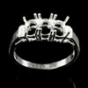 Wholesale 5 Pcs / $30.08 Solid 925 Sterling Silver Three Stone Mount Ring