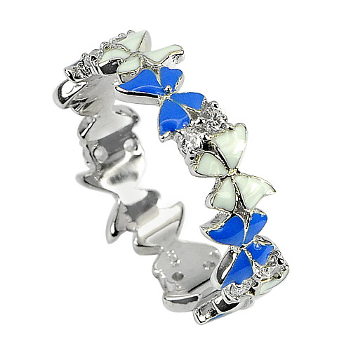14.96 G. 5 Pcs. Wholesale Jewelry Real 925 Sterling Silver Ring Size 6 Butterfly