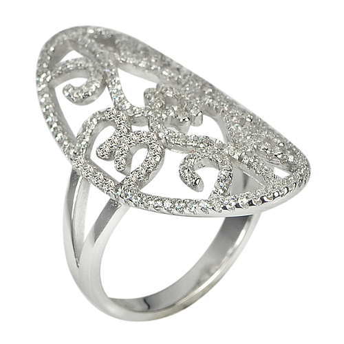5.90 G. Round White CZ Real 925 Sterling Silver Fine Jewelry Ring Size 8