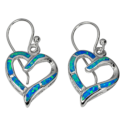 12.70 G. 3 Pcs. Heart Design Multi Color Blue Opal 925 Sterling Silver