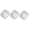 13.82 G. 3 Pcs. Wholesale Round White CZ Real 925 Sterling Silver Ring Size 7