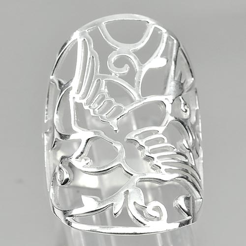 4.24 G. Nice Looking Real 925 Sterling Silver Jewelry Bird Ring Size 9
