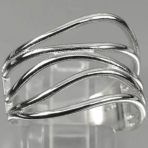 Charming Design 3.97 G. Real 925 Sterling Silver Jewelry Ring Size 9 Thailand