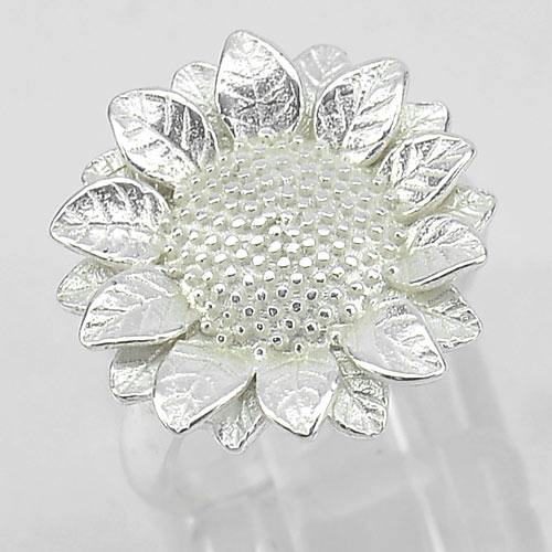 5.11 G. Fine Jewelry Real 925 Sterling Silver Sunflower Ring Size 7