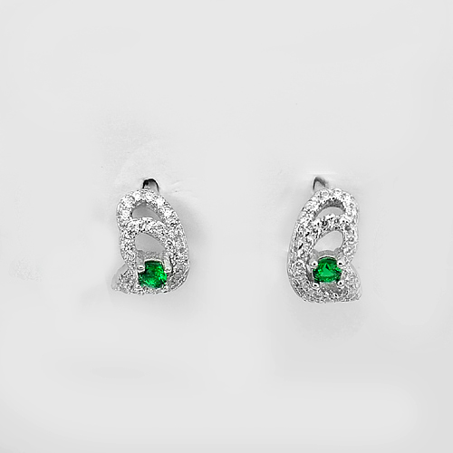 1 Pair Double Heart Design 925 Sterling Silver Jewelry Loop Earrings