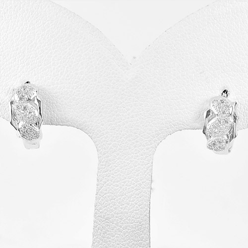 2.34 G. 1 Pair Nice Design Real 925 Sterling Silver Jewelry Loop Earrings
