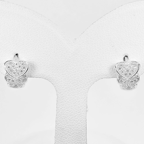 1 Pair 925 Sterling Silver Jewelry Loop Earrings Good Design Thailand