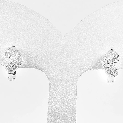 1 Pair Good Design 925 Sterling Silver Jewelry Loop Earrings Size 11 x 6 Mm.
