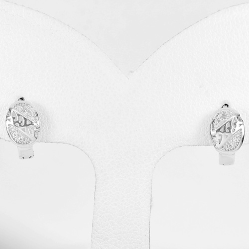 1 Pair Good Design 925 Sterling Silver Jewelry Loop Earrings Size 10 x 6 Mm.