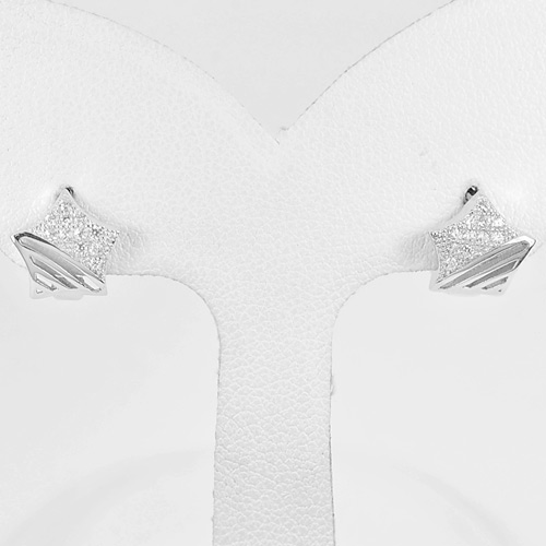 1 Pair 925 Sterling Silver Jewelry Loop Earrings Nice Design Size 11 x 9 Mm.