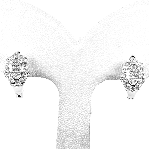 1 Pair Lovely Design 925 Sterling Silver Jewelry Loop Earrings Thailand