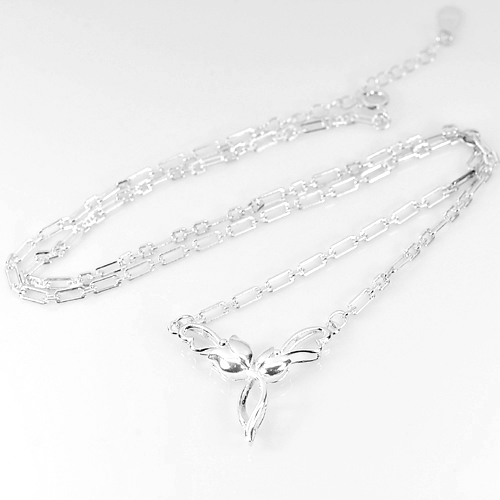 3.70 G. Real 990 Sterling Silver Necklace Fine Jewelry Length 18 Inch.
